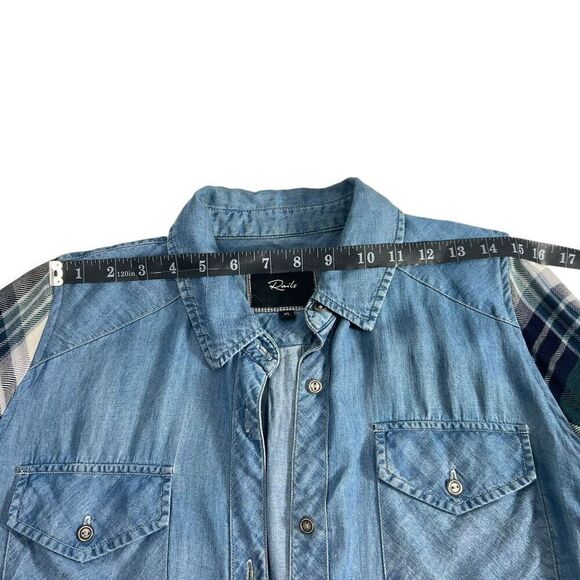 Rails Long Sleeve Shirt Women's Blue & Chambray Plaid Size XSmall - Picture 10 of 10